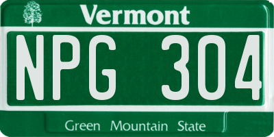 VT license plate NPG304