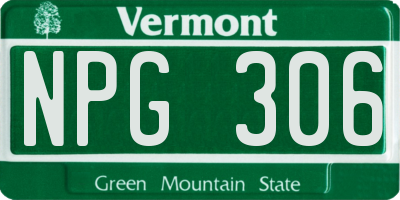 VT license plate NPG306