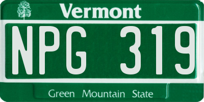 VT license plate NPG319