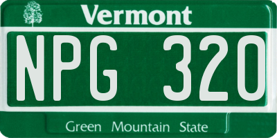 VT license plate NPG320