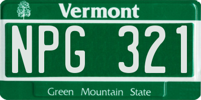 VT license plate NPG321