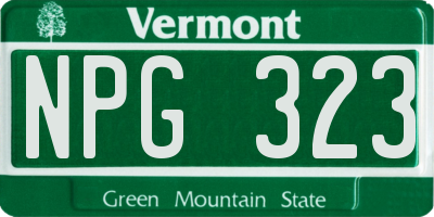 VT license plate NPG323