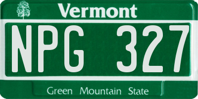 VT license plate NPG327