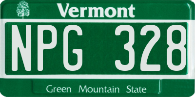 VT license plate NPG328