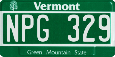 VT license plate NPG329