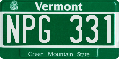 VT license plate NPG331
