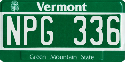 VT license plate NPG336