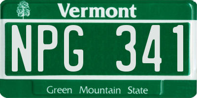 VT license plate NPG341