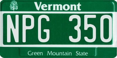 VT license plate NPG350