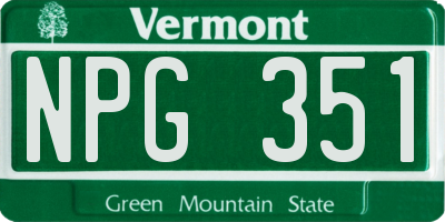 VT license plate NPG351