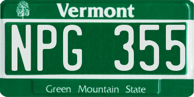 VT license plate NPG355