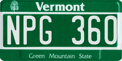 VT license plate NPG360