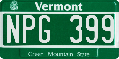 VT license plate NPG399