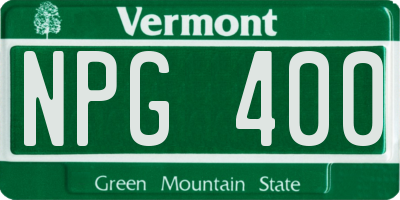 VT license plate NPG400