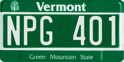 VT license plate NPG401