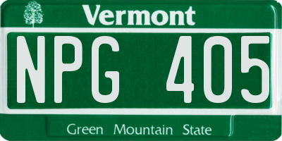 VT license plate NPG405