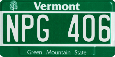 VT license plate NPG406