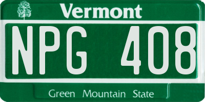 VT license plate NPG408