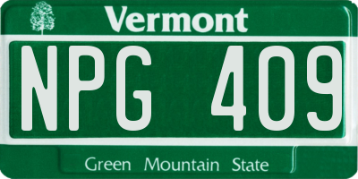 VT license plate NPG409