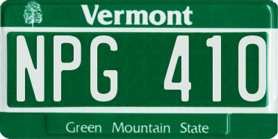VT license plate NPG410
