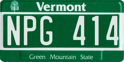 VT license plate NPG414