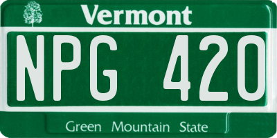 VT license plate NPG420