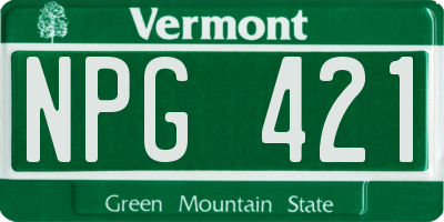 VT license plate NPG421