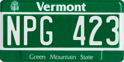 VT license plate NPG423