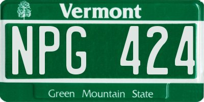 VT license plate NPG424