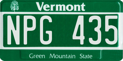 VT license plate NPG435