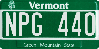 VT license plate NPG440
