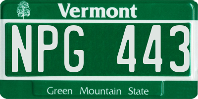 VT license plate NPG443