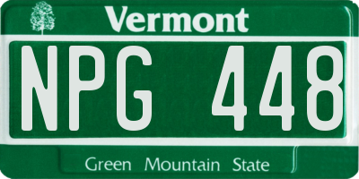 VT license plate NPG448