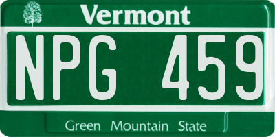 VT license plate NPG459