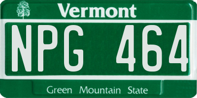 VT license plate NPG464