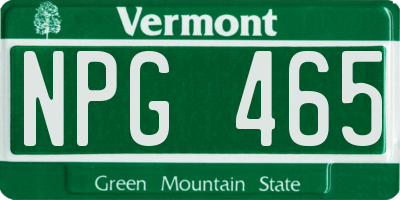VT license plate NPG465