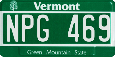 VT license plate NPG469