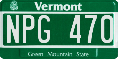 VT license plate NPG470