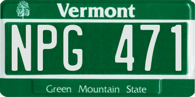 VT license plate NPG471
