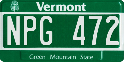 VT license plate NPG472