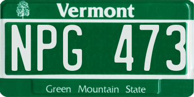 VT license plate NPG473