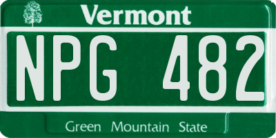 VT license plate NPG482