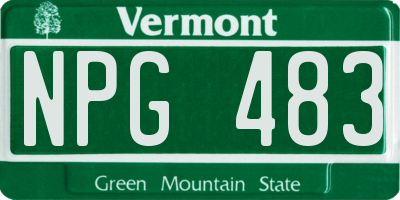 VT license plate NPG483