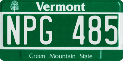 VT license plate NPG485