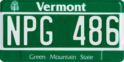 VT license plate NPG486