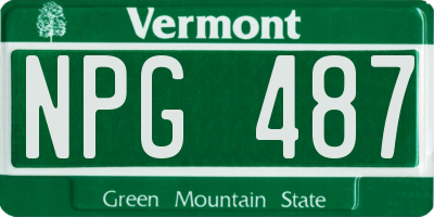 VT license plate NPG487