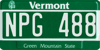 VT license plate NPG488