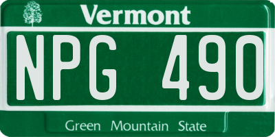 VT license plate NPG490