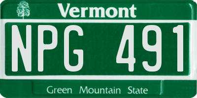 VT license plate NPG491