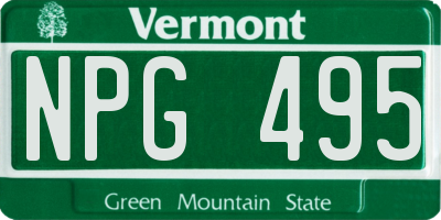 VT license plate NPG495